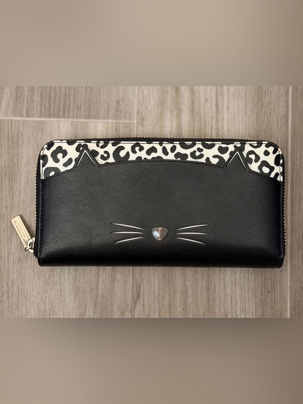 Kate Spade Meow Cat Saffiano Large Continental Wallet / Like New